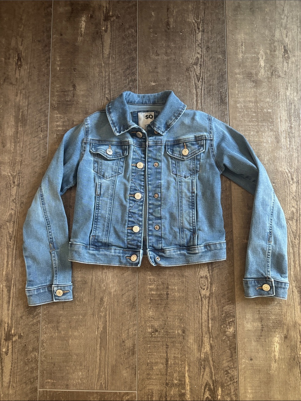 SO Girls Medium Blue Denim Jacket with snap front